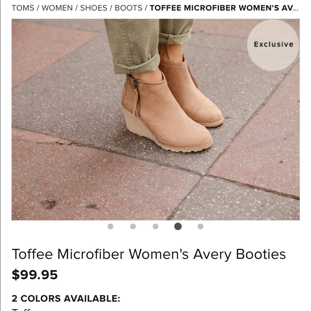 Toms Wedge Boots Size 9 fit like 8 NEW!
